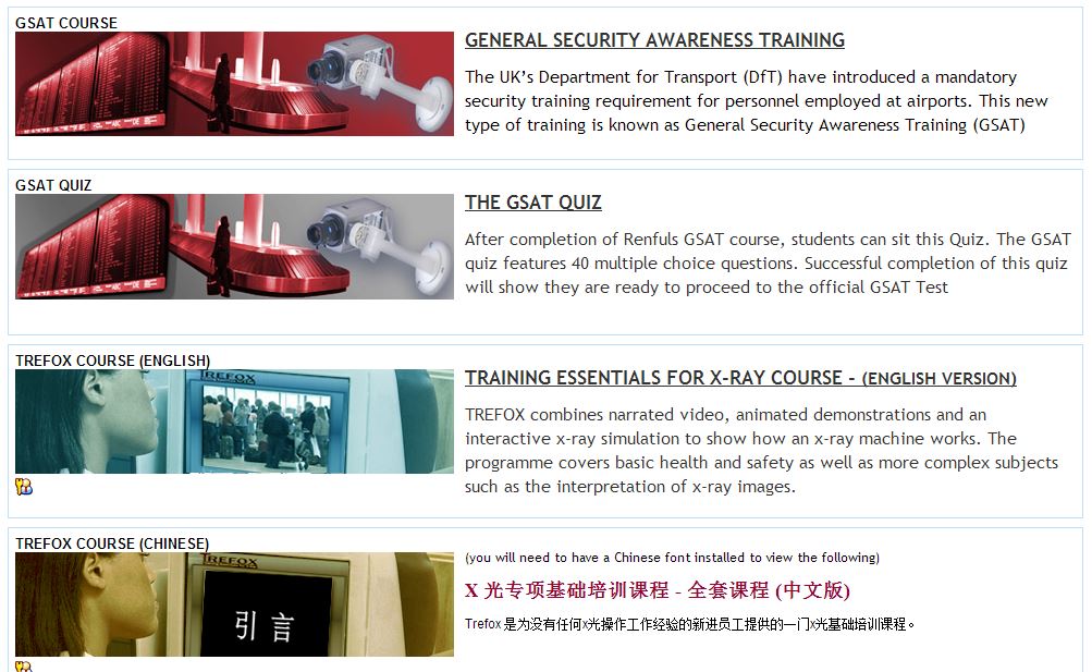 1st Moodle platform - graphical course menu