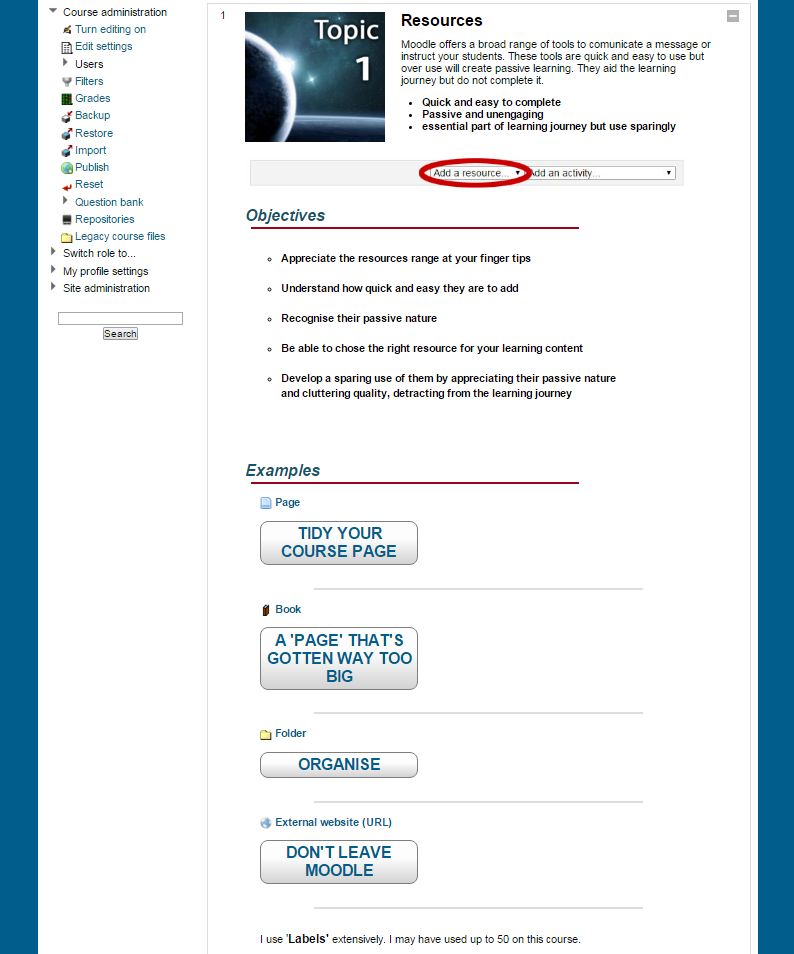 Moodle Resources Explained